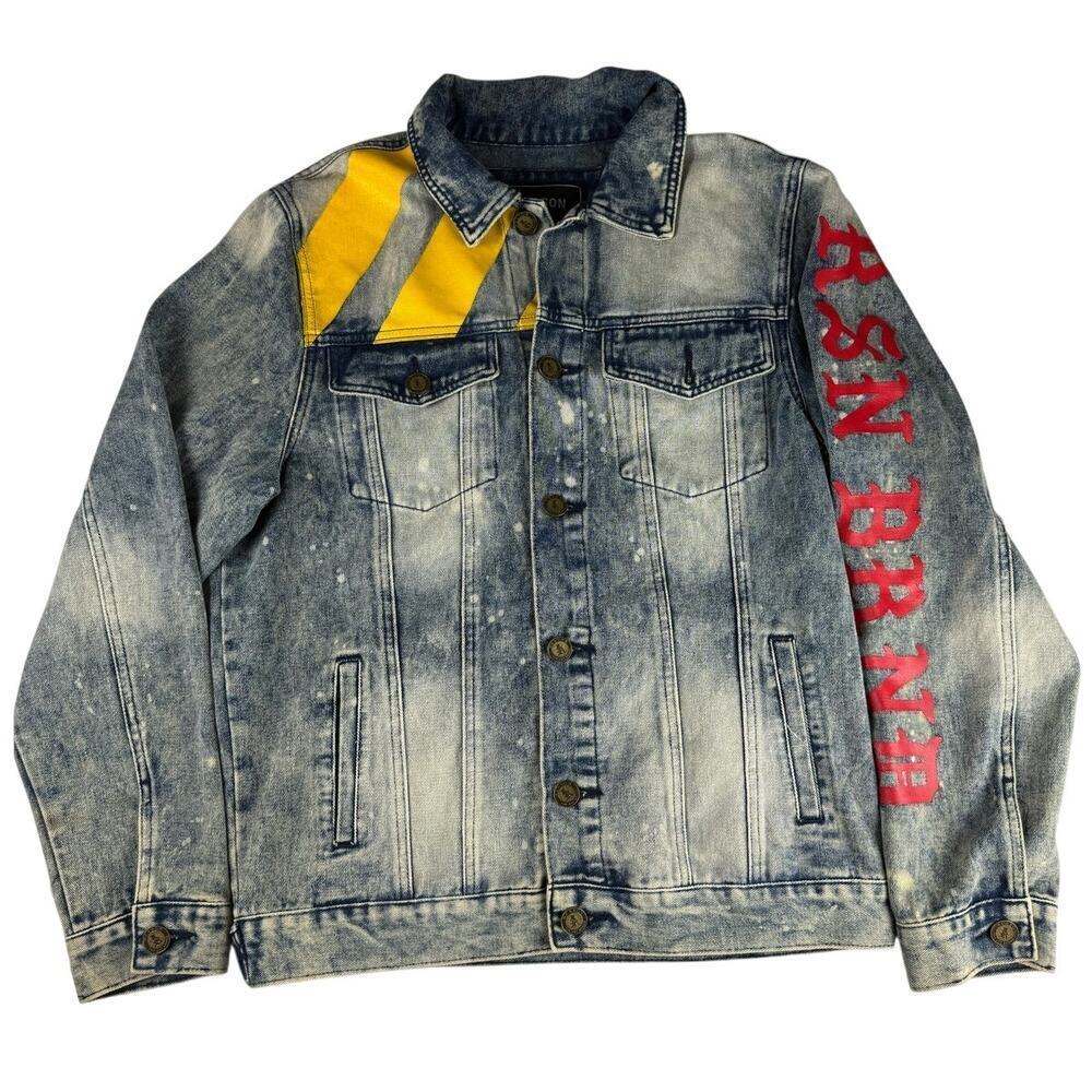 Reason Hand-Crafted Blue Denim Trucker Jacket - Size M